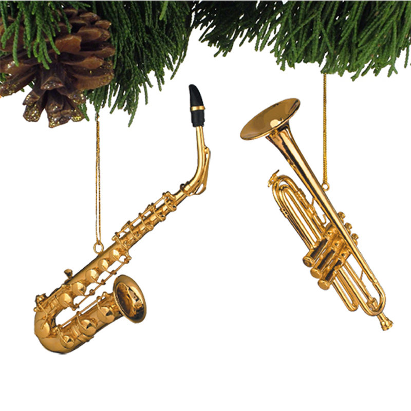 The Holiday Aisle® 2 Piece Jazz Instrument Hanging Figurine Ornament